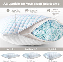 Magic Cooling Adjustable Shredded Memory Foam Pillow